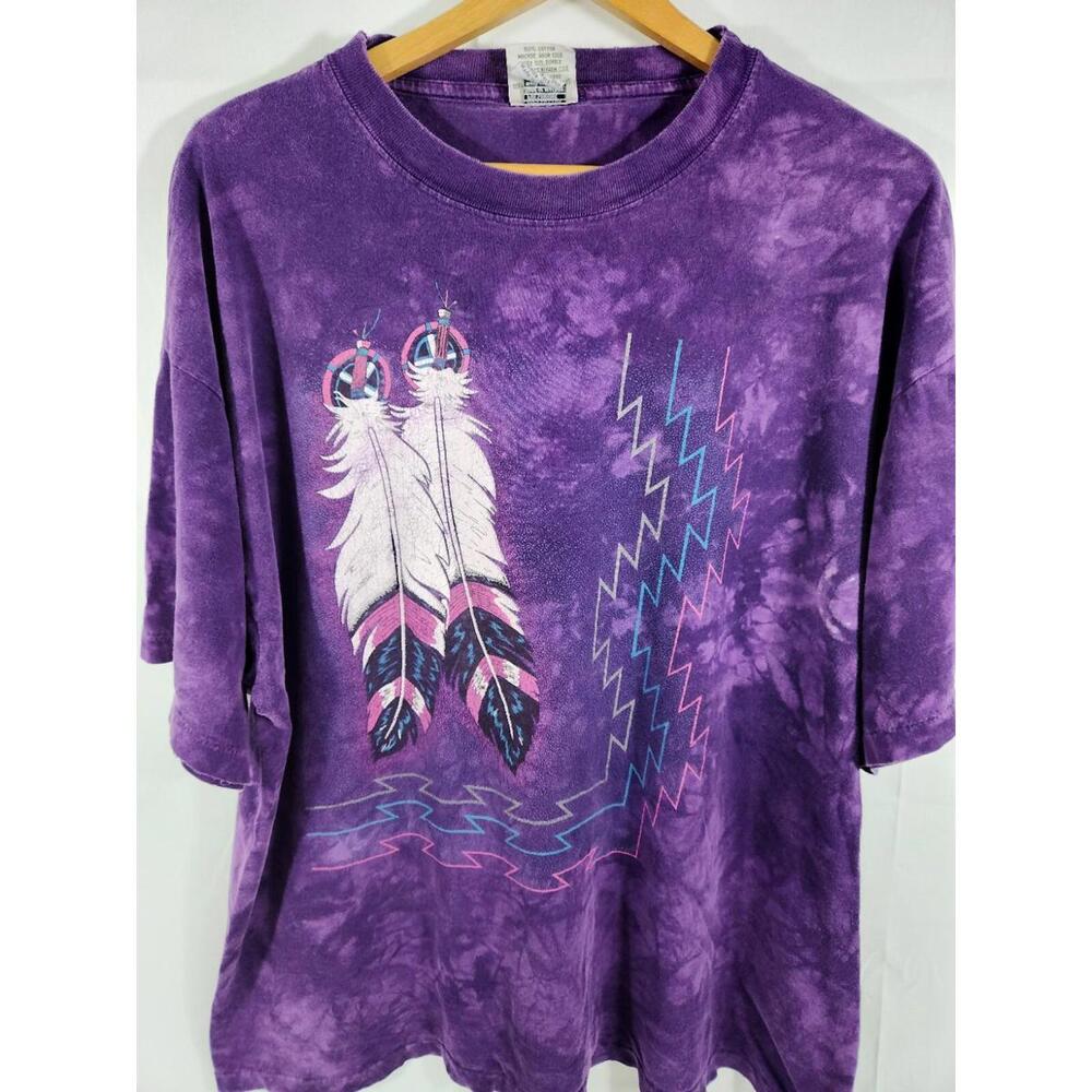 Vintage Native American Feathers 1990s T-shirt Men's sz XLarge Made In USA EUC